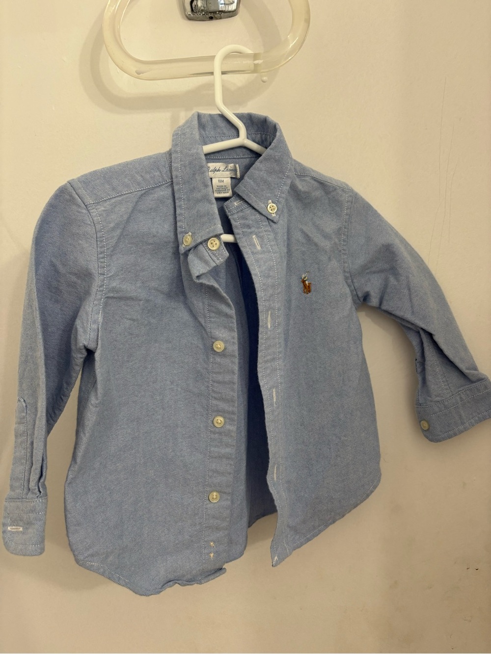 Ralph Lauren 18m Classic Boys Light Blue Button-Down Oxford Shirt